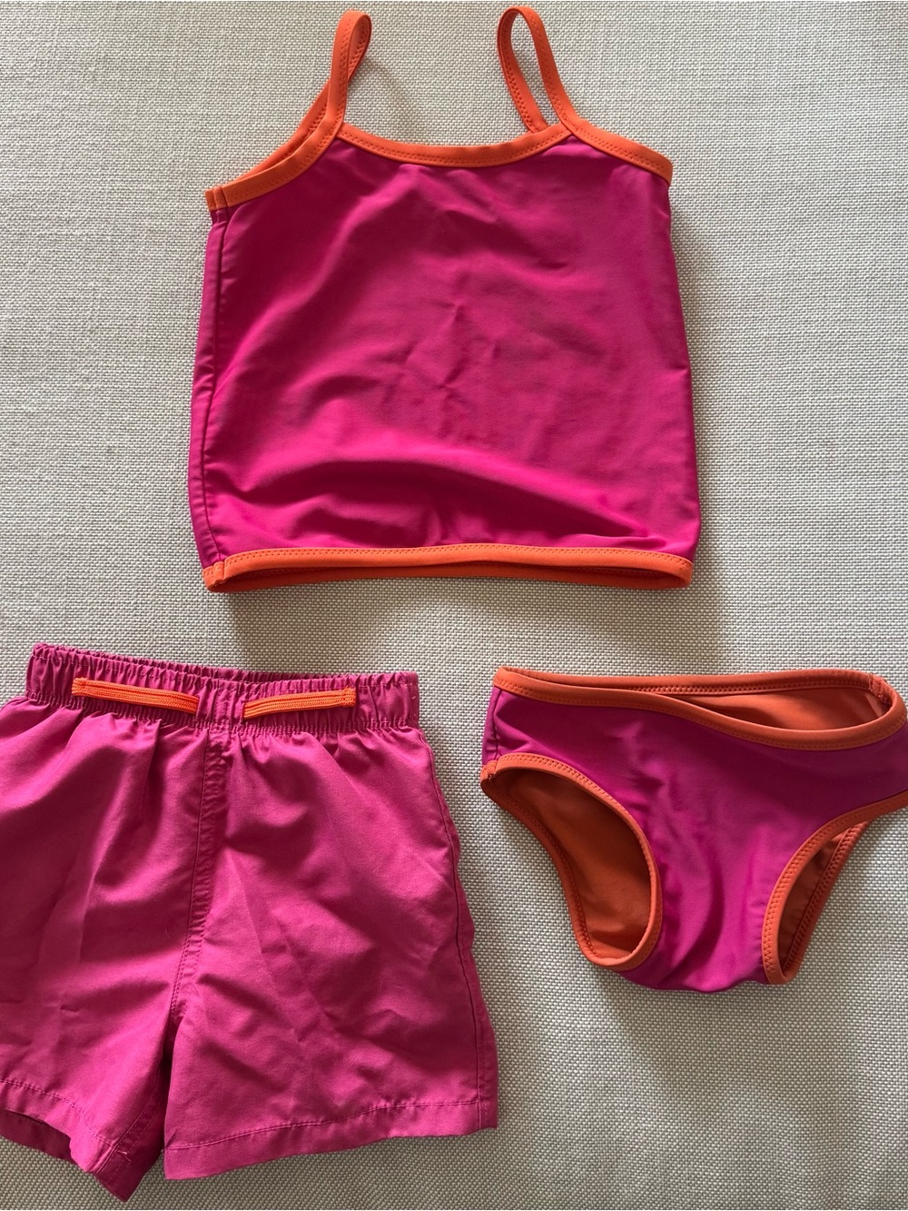 Primary Swimsuit Top Shorts/Trunks Bikini Bottoms 18-24 Months Baby Orange